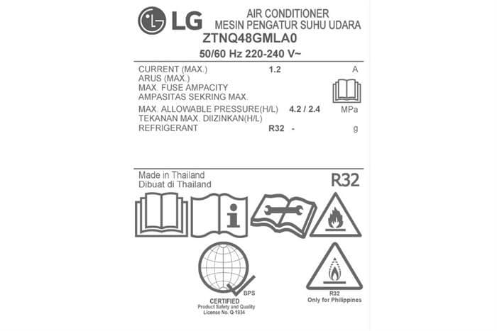 Điều hòa âm trần cassette LG Inverter 48000 BTU ZTNQ48GMLA0